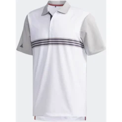 Golf Discount Store 15 Adidas Golf Adidas Ultimate 365 3-Stripe Polo - White/Grey