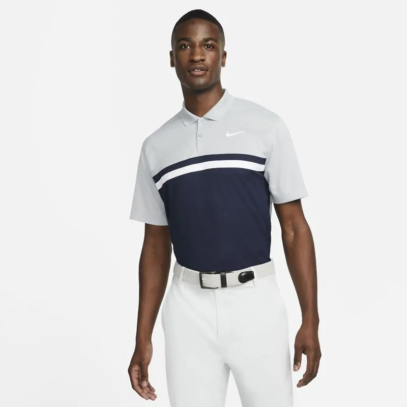Nike Dri-Fit Victory Golf Polo - Lt Smoke Grey/Obsidian 1 Nike Dri-Fit Victory Golf Polo - Lt Smoke Grey/Obsidian