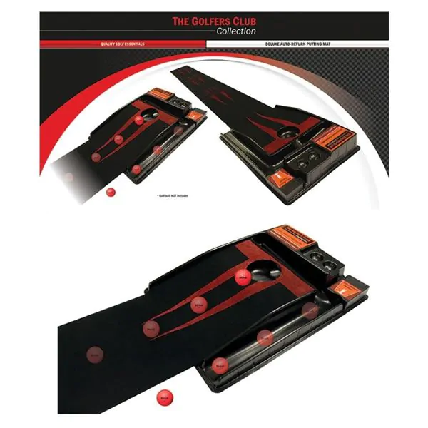 Golfers Club Deluxe Putting Mat With Automatic Ball Return 1 Golfers Club Deluxe Putting Mat With Automatic Ball Return