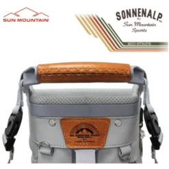 Sun Mountain 2023 Mid Stripe Stand Bag - White/Cadet/Brick -Golf Discount Store sm23 mstr wcb4