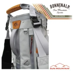 Sun Mountain 2023 Mid Stripe Stand Bag - White/Cadet/Brick -Golf Discount Store sm23 mstr wcb6
