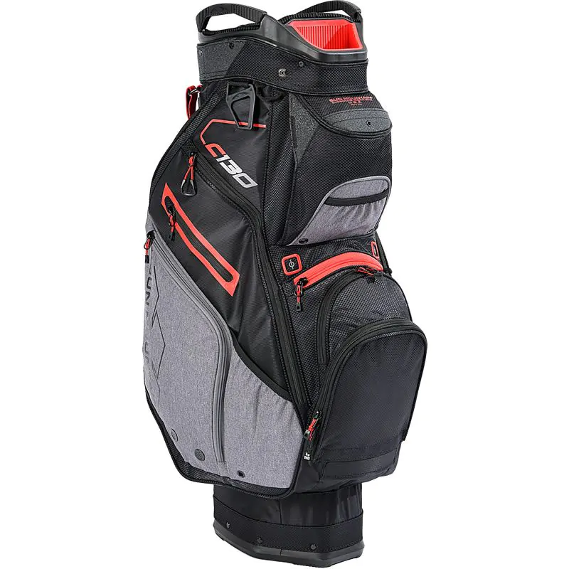 Sun Mountain 2022 C-130 Cart Bag - Black/Carbon/Red 2 Sun Mountain 2022 C-130 Cart Bag - Black/Carbon/Red - Image 2