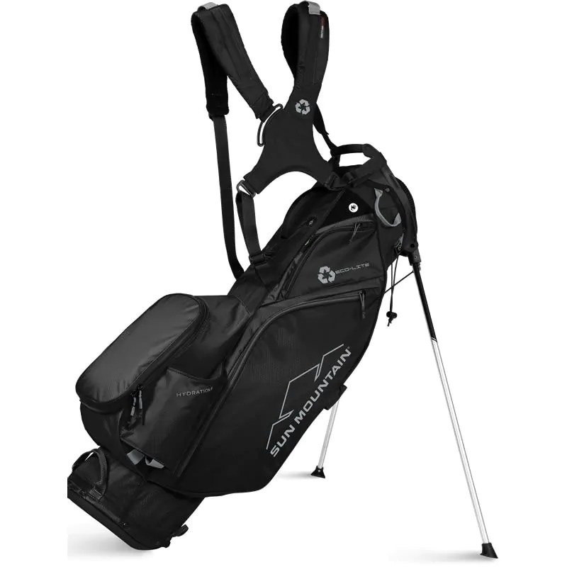 Sun Mountain 2022 Eco-Lite Left Handed Stand Bag - Black 1 Sun Mountain 2022 Eco-Lite Left Handed Stand Bag - Black