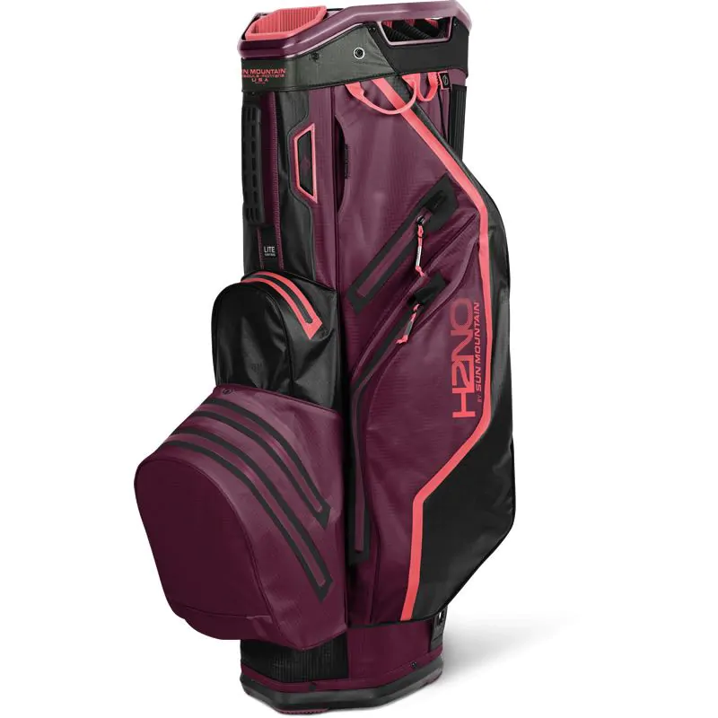 Sun Mountain 2022 H2NO Lite Waterproof Cart Bag - Black/Berry/Cove 1 Sun Mountain 2022 H2NO Lite Waterproof Cart Bag - Black/Berry/Cove