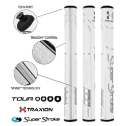 Super Stroke Traxion Tour 2.0 Putter Grip - White/Silver