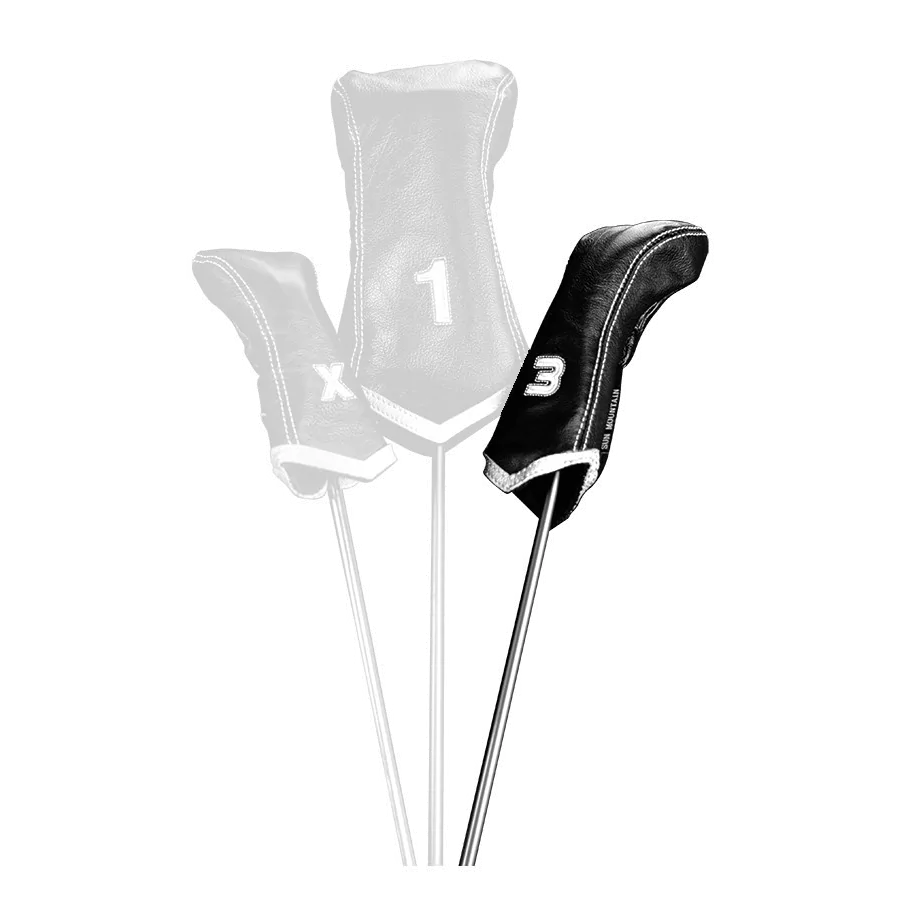 Sun Mountain Leather Chevron Headcover 3 - Black/White 1 Sun Mountain Leather Chevron Headcover 3 - Black/White