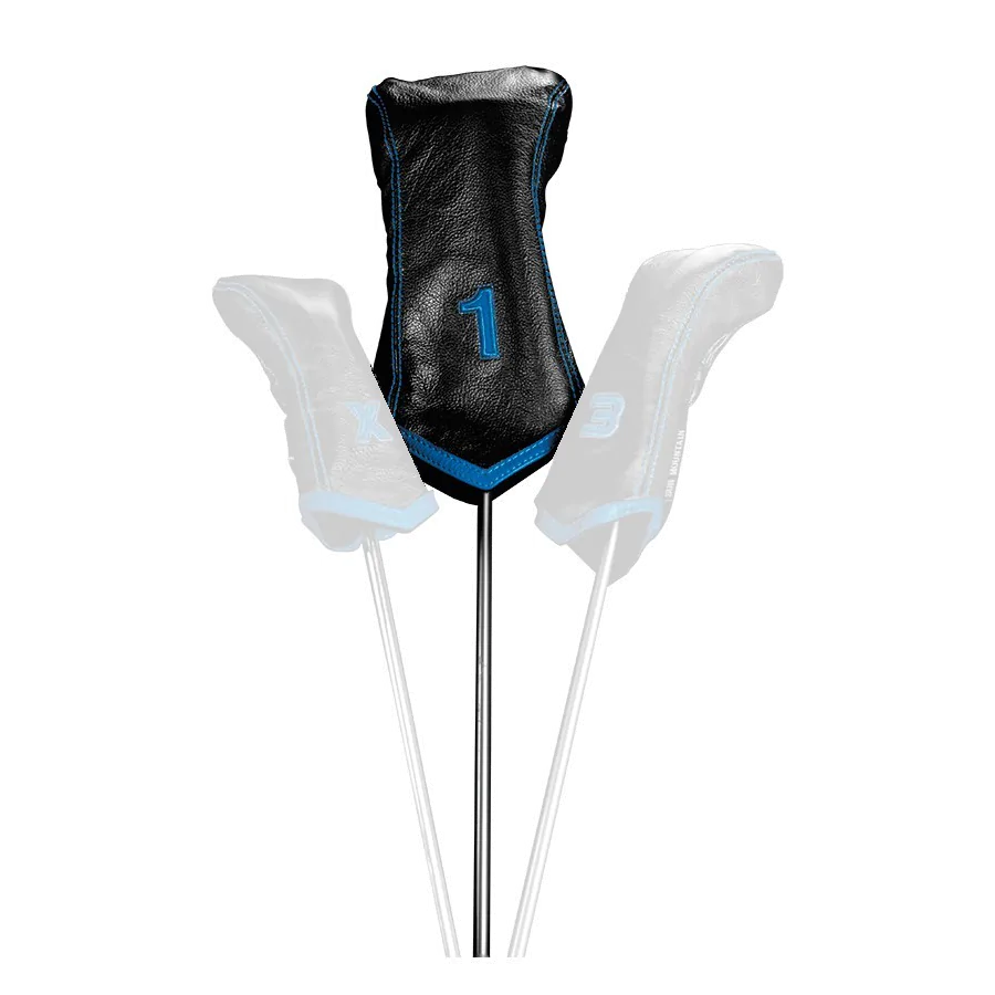 Sun Mountain Leather Chevron Driver Headcover - Black/Cobalt 1 Sun Mountain Leather Chevron Driver Headcover - Black/Cobalt