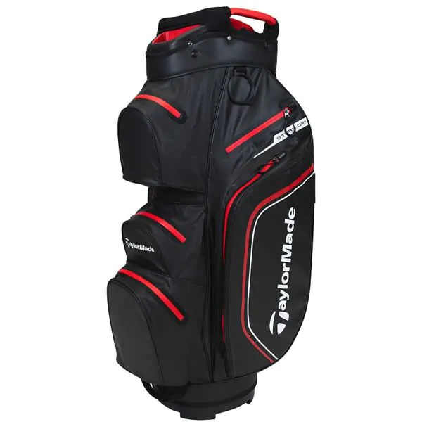 Taylormade Storm Dry Waterproof Cart Bag - Black/Red 1 Taylormade Storm Dry Waterproof Cart Bag - Black/Red